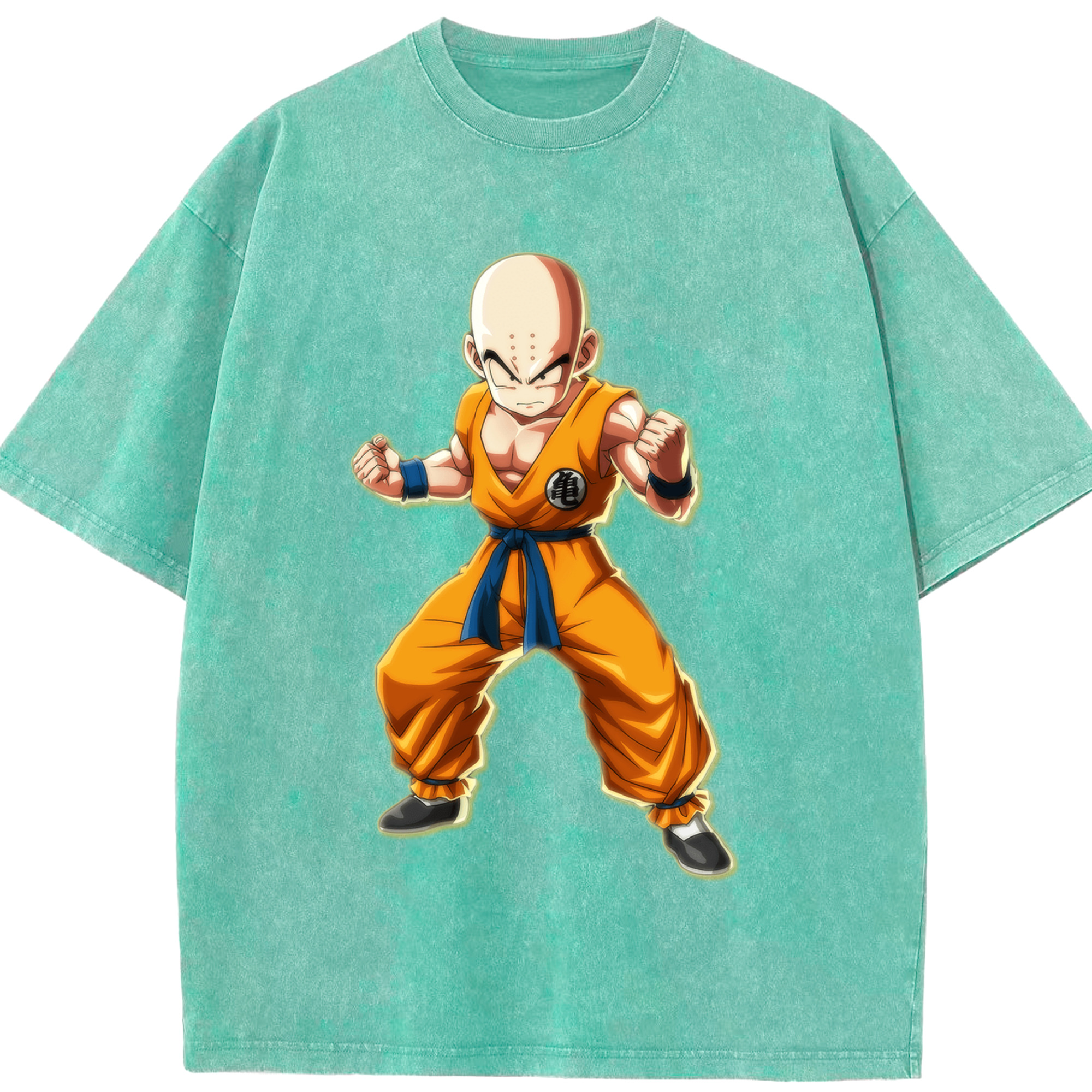 （画像用） ドラゴンボール クリリン DRAGON BALL krillin 綿100% ヴィンテージ風 半袖Tシャツ（フロントプリント）